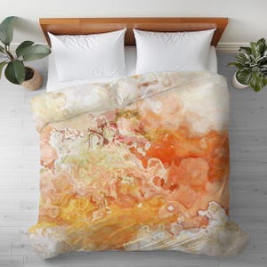 Duvet Cover with Abstract Art in King, Queen or Twin, Silky Smooth Microfiber, Contemporary Bedroom Decor, Modern Bedding, Cupcake