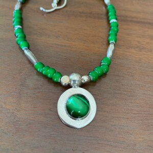 Chrysoberyl and sterling silver necklace