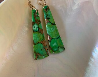 Mohave green turquoise earrings