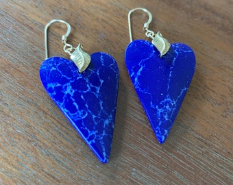 Lapis lazuli heart earrings