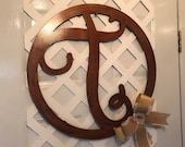 Brown Monogram Door Hanger - Monogram Door Wreath - Monogram Door Sign - Monogram Door Decor - Monogram Door Letter - Monogram Wedding Gift