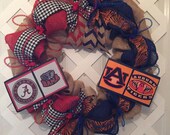 Bama/Auburn Collegiate Wreath - Roll Tide/War Eagle Wreath - Collegiate Wreaths - House Divided Wreath - Roll Tide & War Eagle House Divided