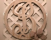 Farmhouse Monogram Decor - Monogram Home Decor - Monogram - Antiqued White Monogram - Bridal Shower Gift - Monogram Door Hanger - Gift