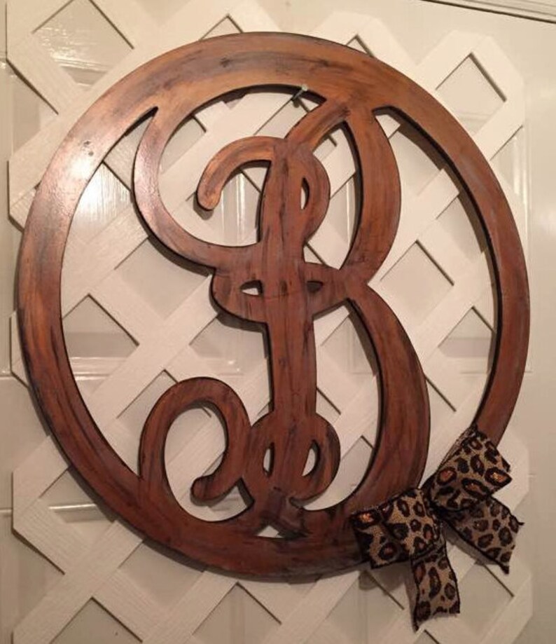 Monogram Door Hanger Monogram Door Wreath Monogram Door Etsy