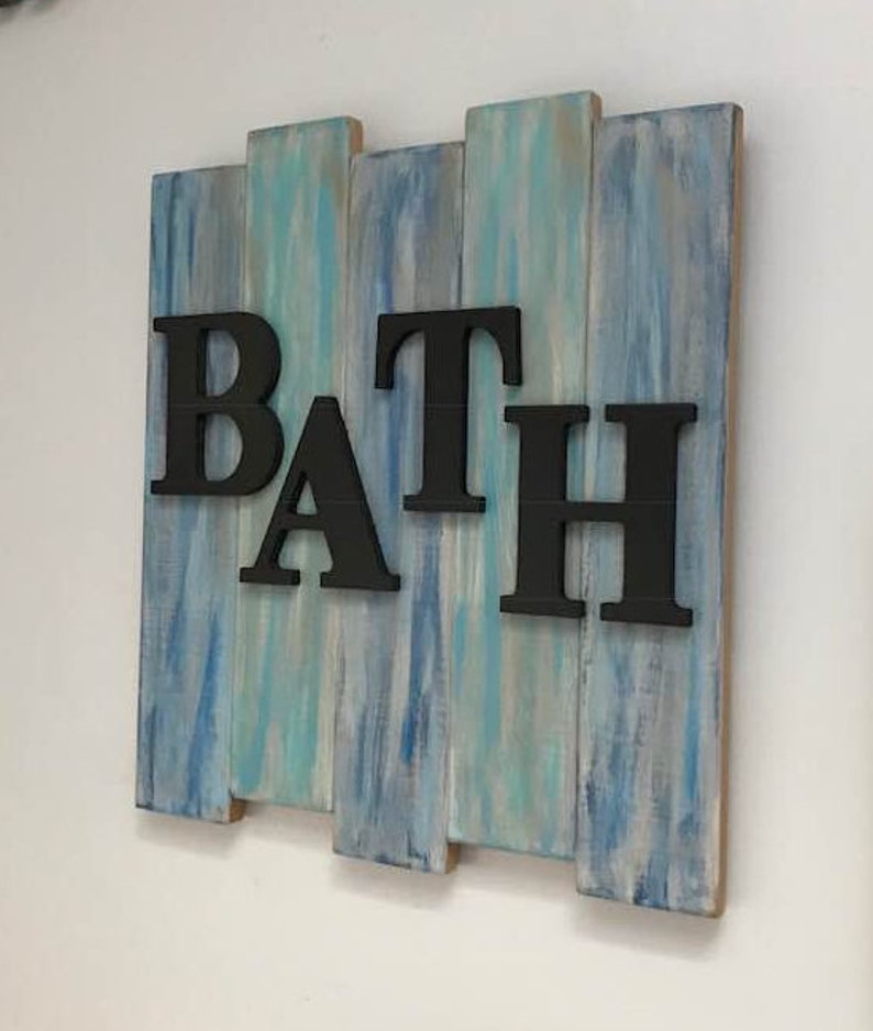 Bath Wall Sign Bathroom Wall Decor Farmhouse Bathroom Etsy