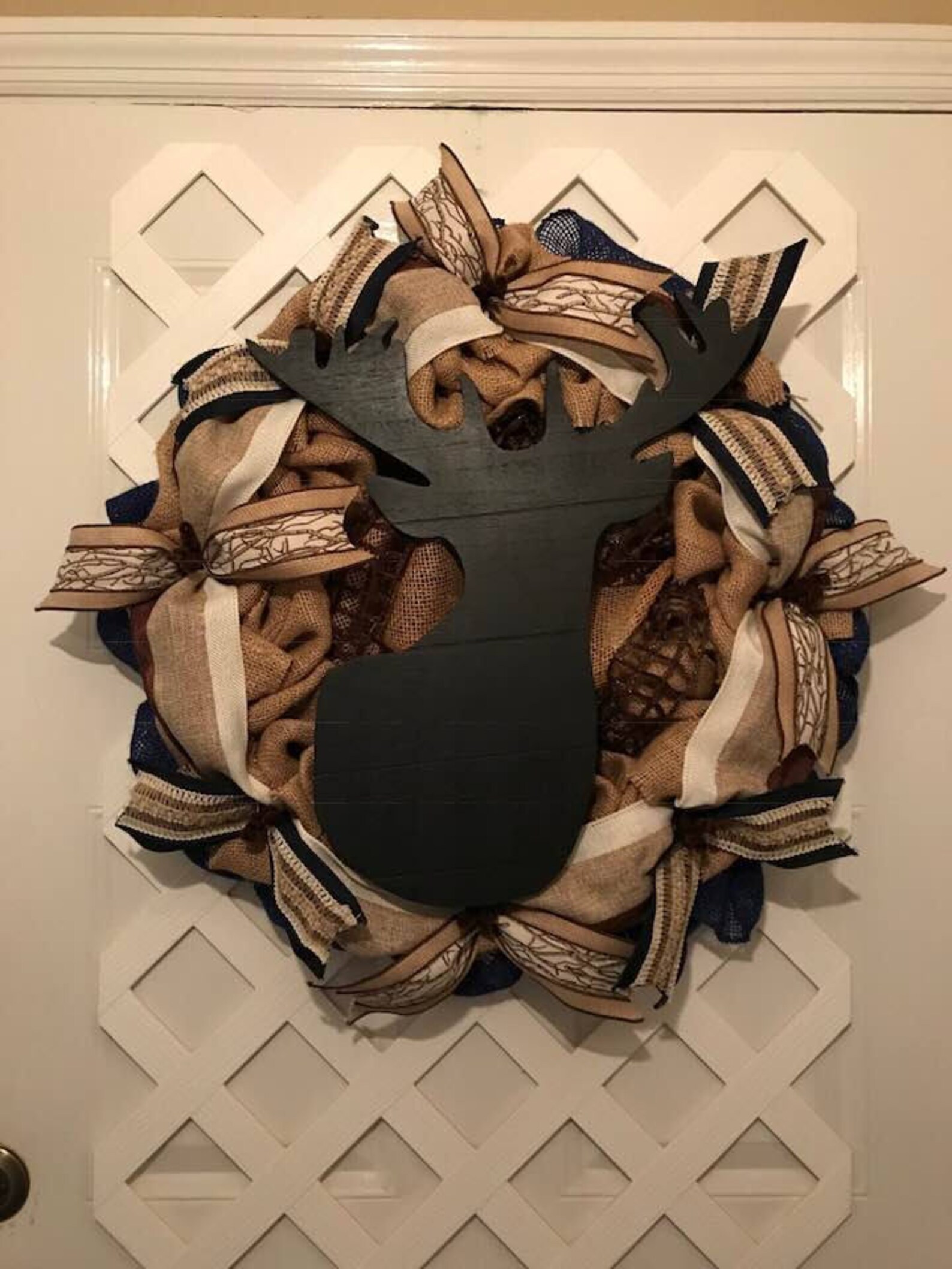 Rustic Deer Wreath Deer Head Woodland Deer Wreath | Etsy