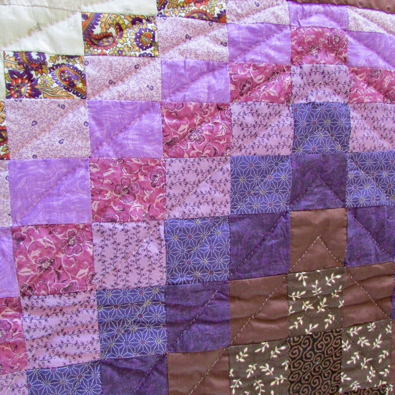Bargello Diamond Quilt Patchwork Quilt Amish Quilt Etsy