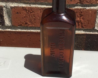 Dr. Tebbetts Amber color, Physiological/hair/ Regenerator, “Medicine bottle” circa 1860-1880.