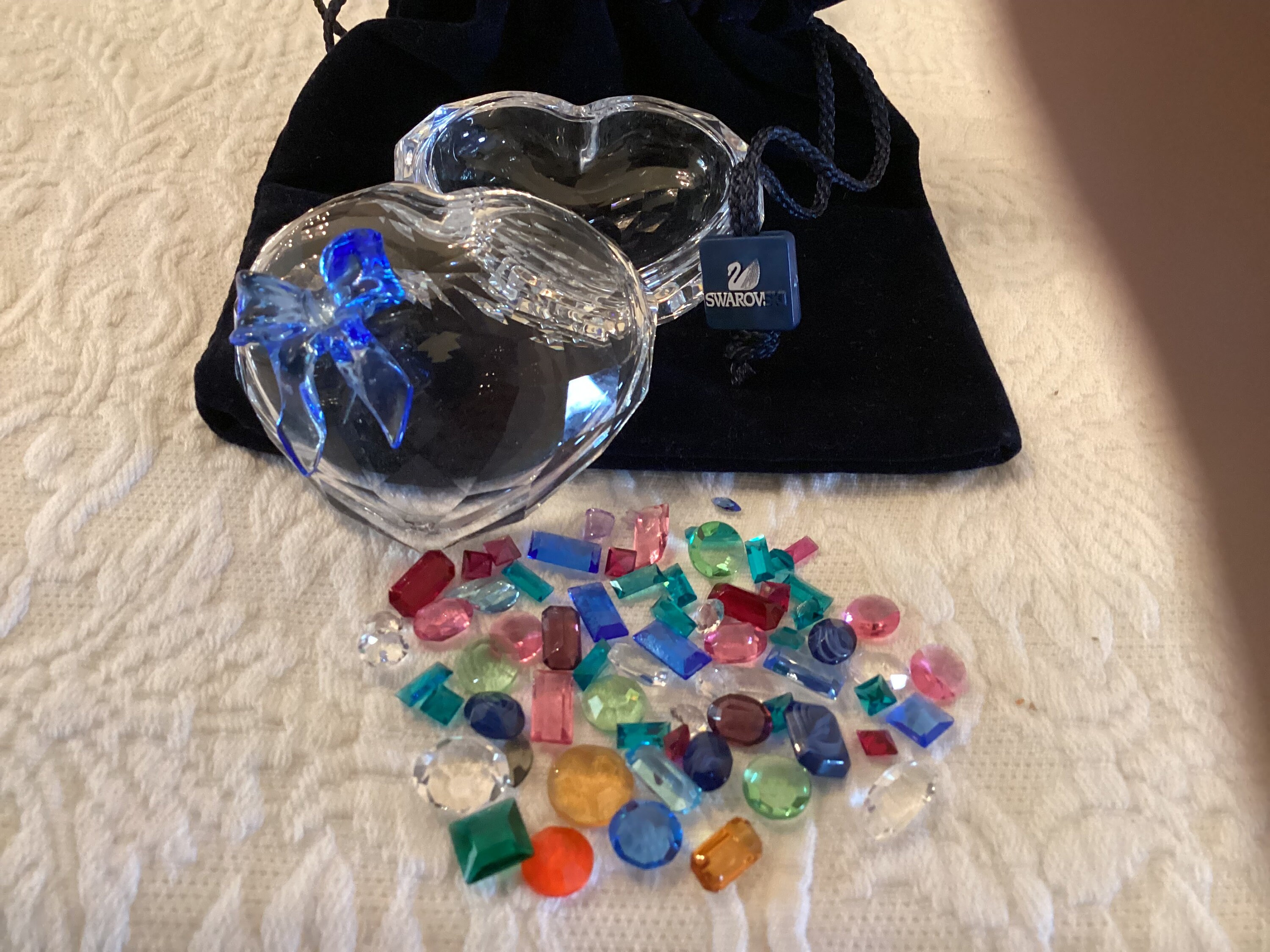 Swarovski Crystal Jewel Heart Box, Beautiful Lidded Heart Shaped