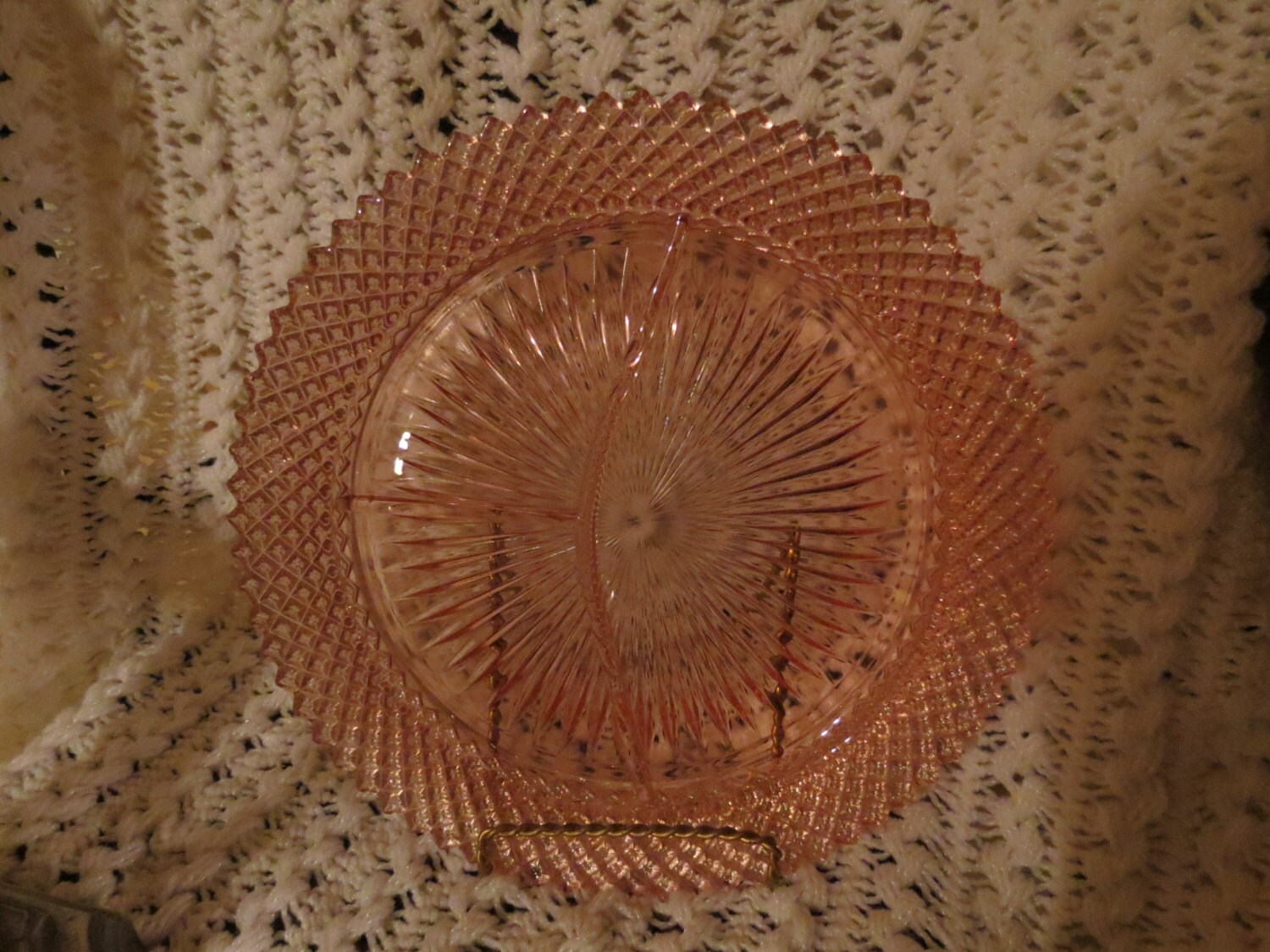 Vintage Pink Depression Glass Miss America pattern 3part Etsy