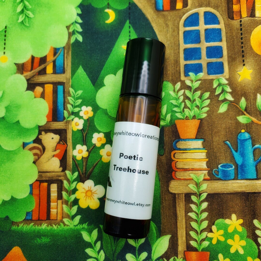 Poetic Treehouse Perfume Oil Library, Leather Books, Musty Attic, Cedar