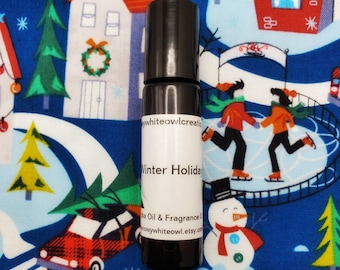 Winter Holiday Perfume- mulled holiday fruits, spices, evergreens, berries - rollerball perfume