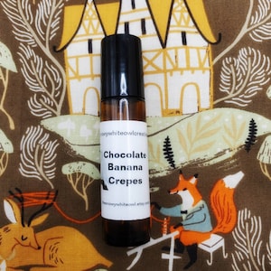 Chocolate Banana Crepes Perfume Oil-caramelized bananas, chocolate, warm butter, vanilla, plantain custard sauce-indie perfume-rollerball