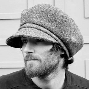 Handmade Harris Tweed oversize captains cap, ZUTmaud by ZUThats image 1