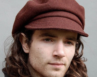 Casquette Harris tweed newsboy en casquette marron, casquette homme ou femme ZUTmaud by ZUT hats