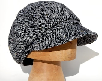 Donegal Tweed Baker Boy cap, Handmade summer tweed cap