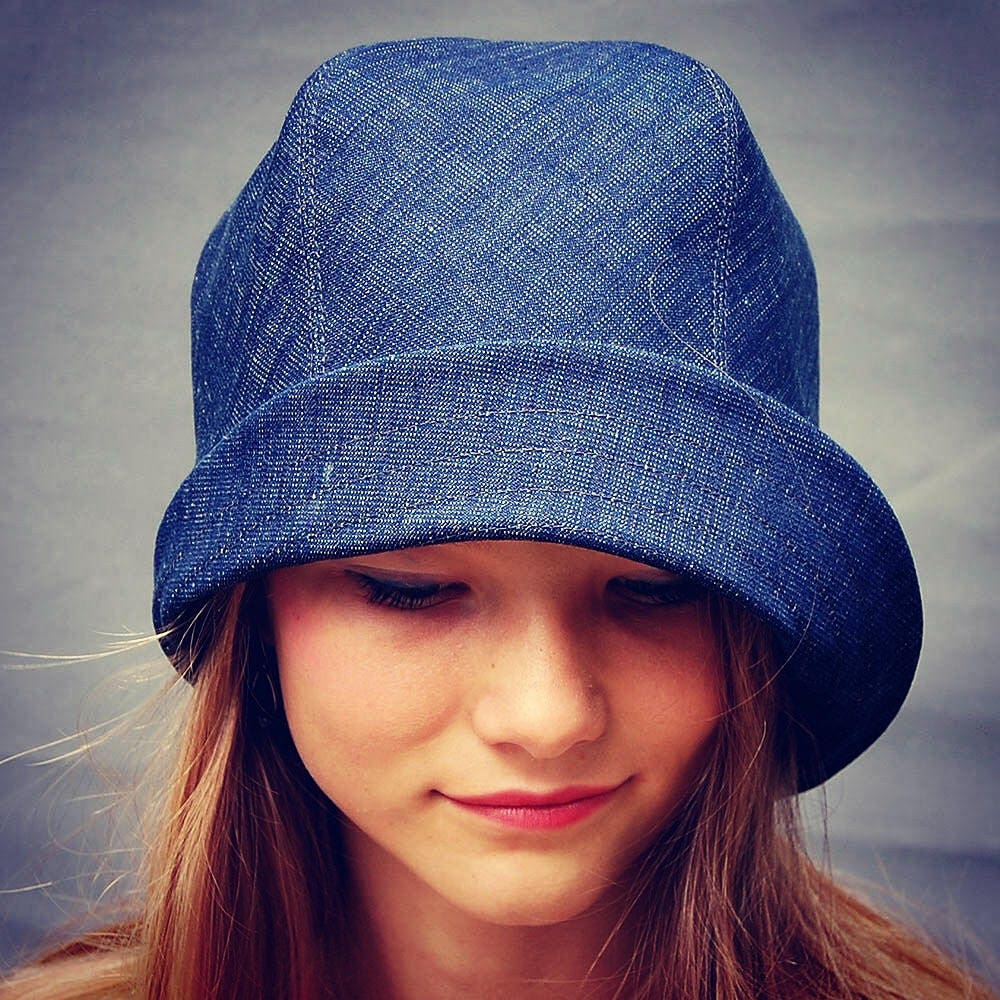 Handmade Linen Cloche Hat Womens Summer Hat Denim Summer Hat - Etsy