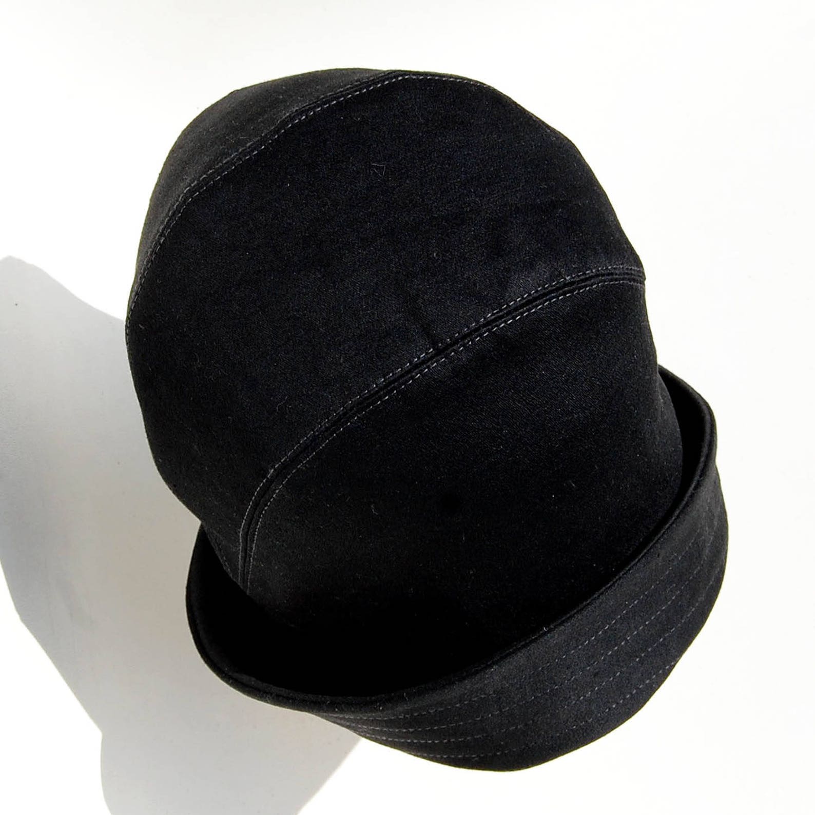 Black moleskin hat Cotton moleskin hat French rain cloche Etsy