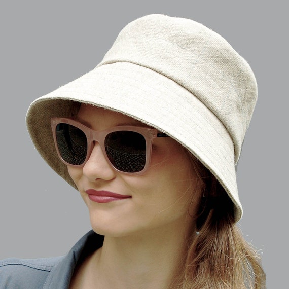 ZUTzoe French linen sun hat in natural fabric Handmade Linen bucket hat Accessories Hats & Caps Bucket Hats 