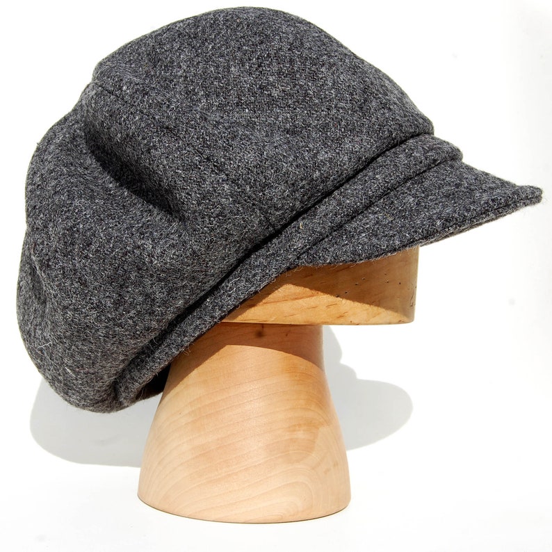 Grey Harris Tweed Newsboy Cap Grey Wool Cap by ZUT Hats Etsy