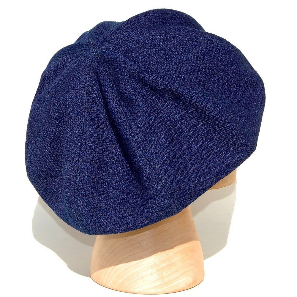 French Workwear Beret in Indigo Herringbone Cotton ZUT Tam Etsy Norway