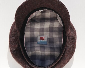 Harris Tweed Cap in Brown, Men or Womens Cap Zutmaud by ZUT Hats