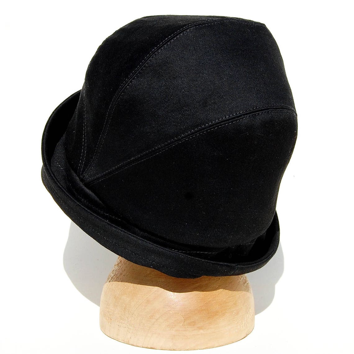 Black moleskin hat Cotton moleskin hat French rain cloche Etsy