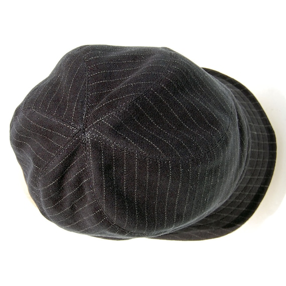 Pinstripe Gaberdine Newsboy Cap: Italian Velvet French Cap 