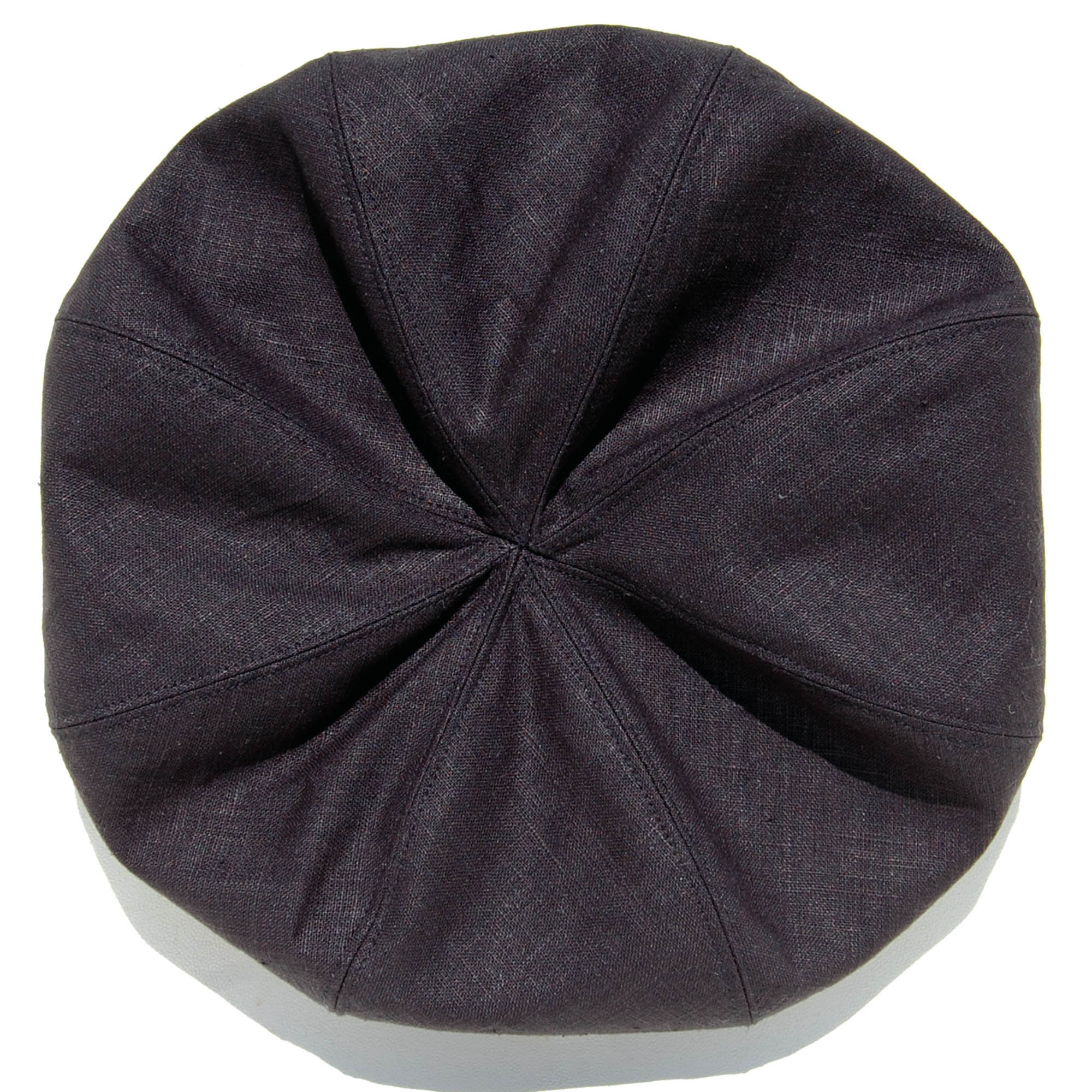 帽子 GDC linen beret black Handmade Black Linen Beret for Summer, French Linen Tam for