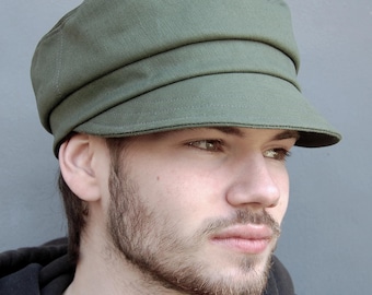 Handmade cadet cap, ZUTniko in vintage military khaki cotton, by ZUThats