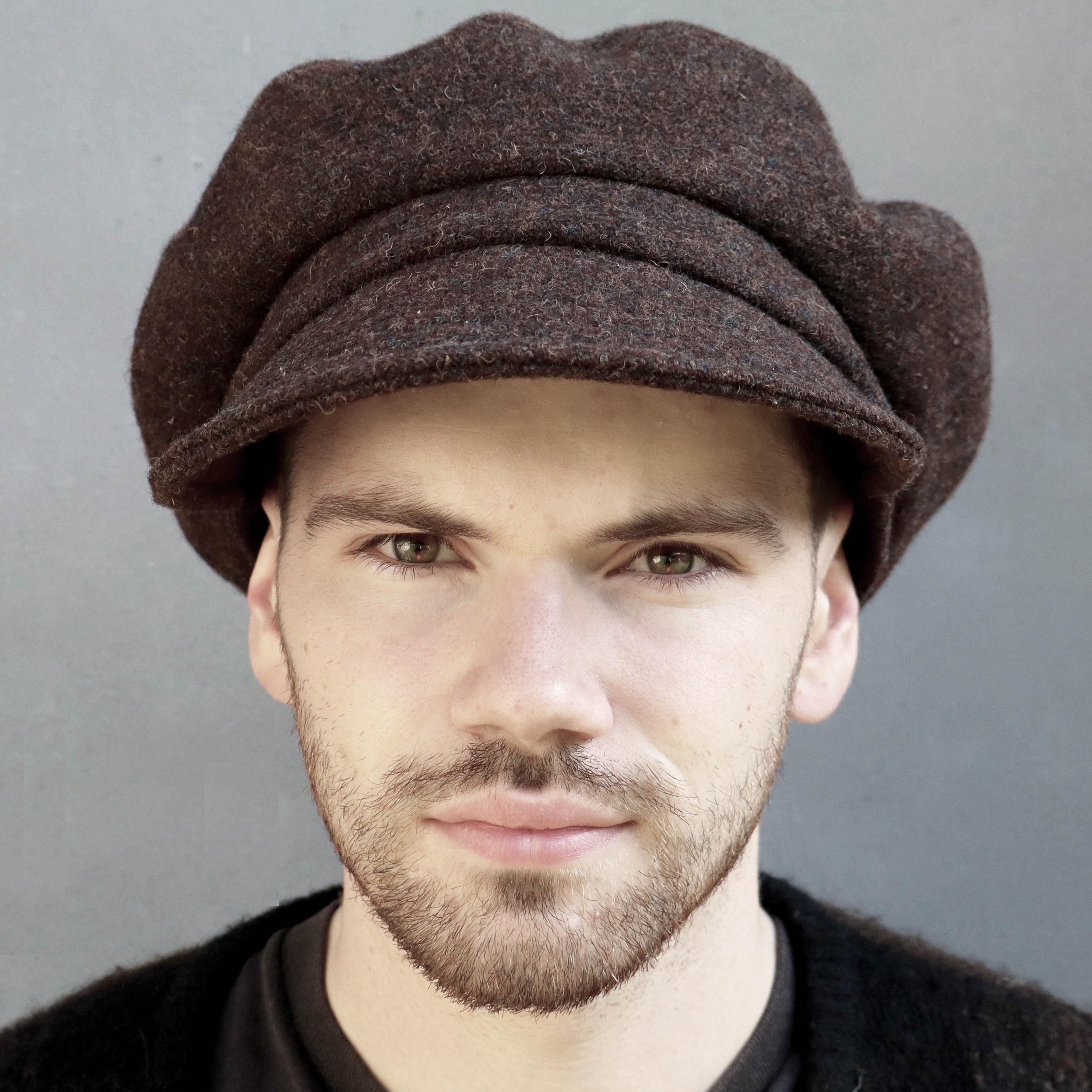 Harris Tweed Cap in Brown, Men or Womens Cap Zutmaud by ZUT Hats