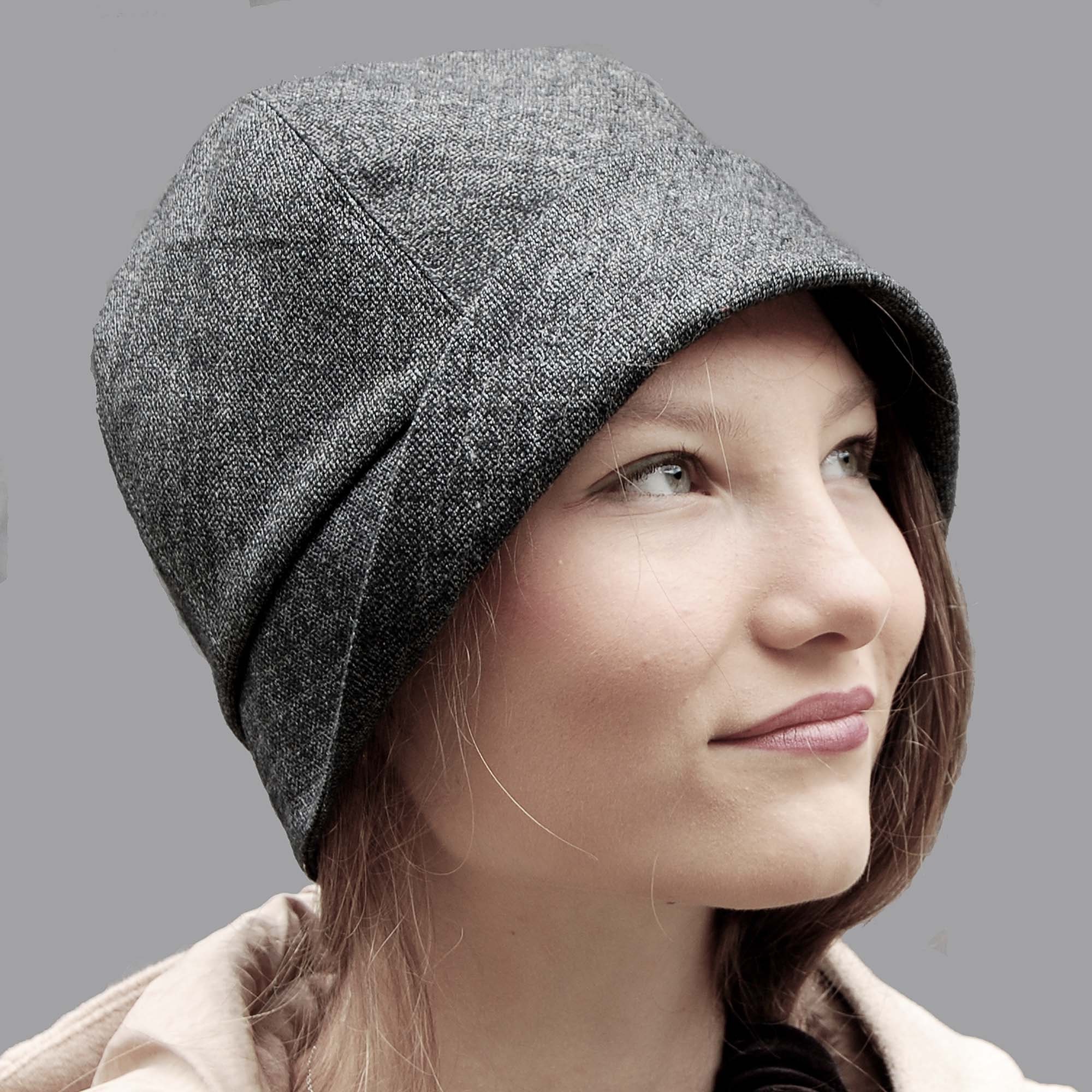 Grey French Workwear Womens Cloche Hat 
