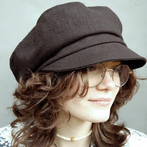 Black linen summer cap, ZUTmaud, by ZUThats