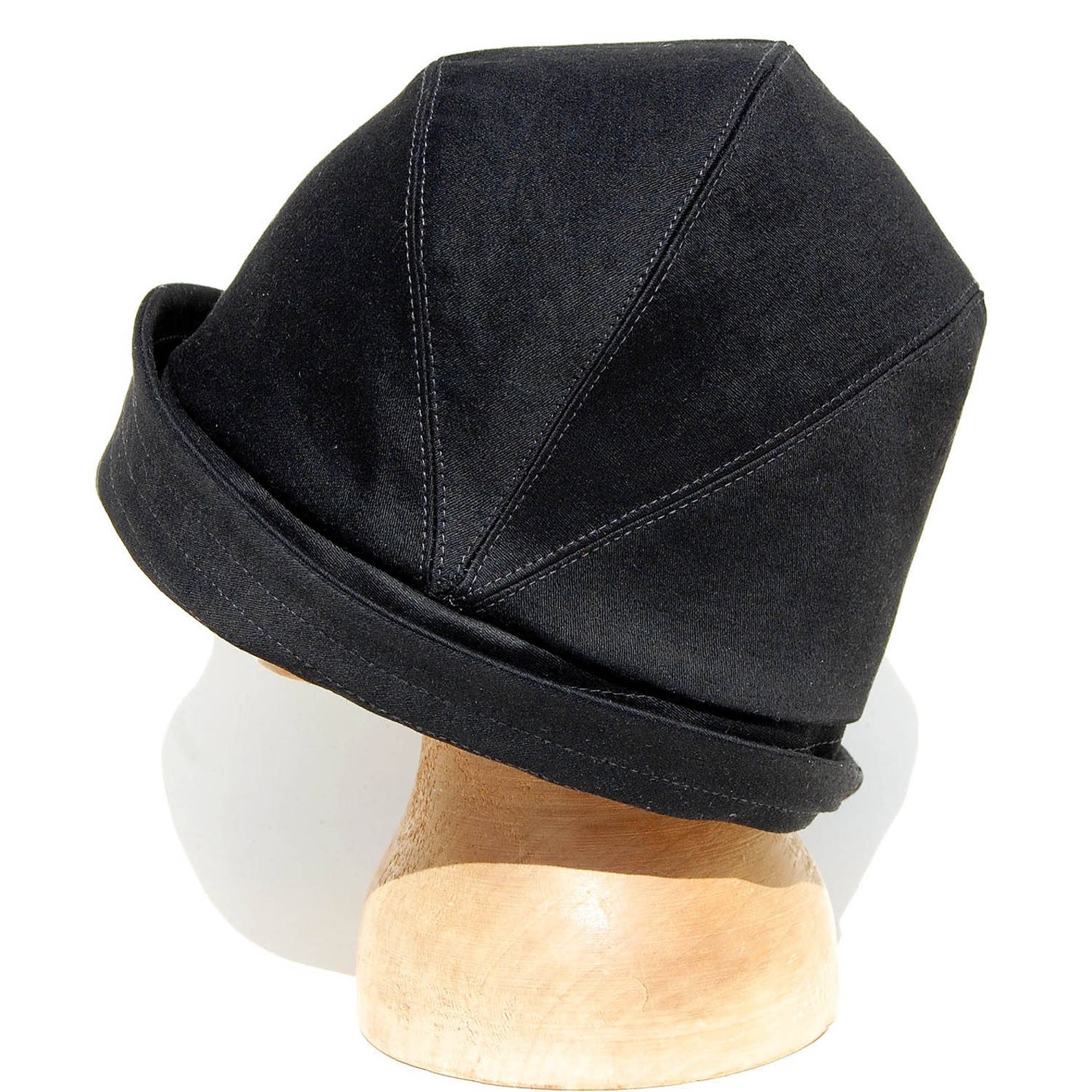 Black Moleskin Hat Cotton Moleskin Hat French Rain Cloche Etsy