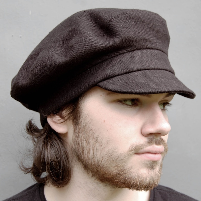 Black Linen summer cap, ZUTmarco, by ZUThats image 2