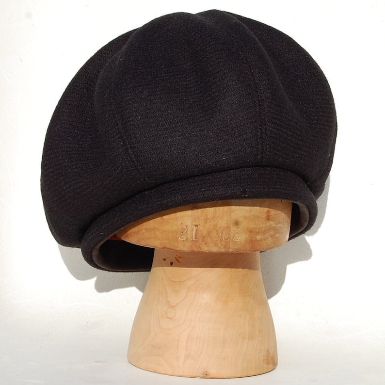 Béret noir fait à la main en tweed Harris par les chapeaux ZUT image 4