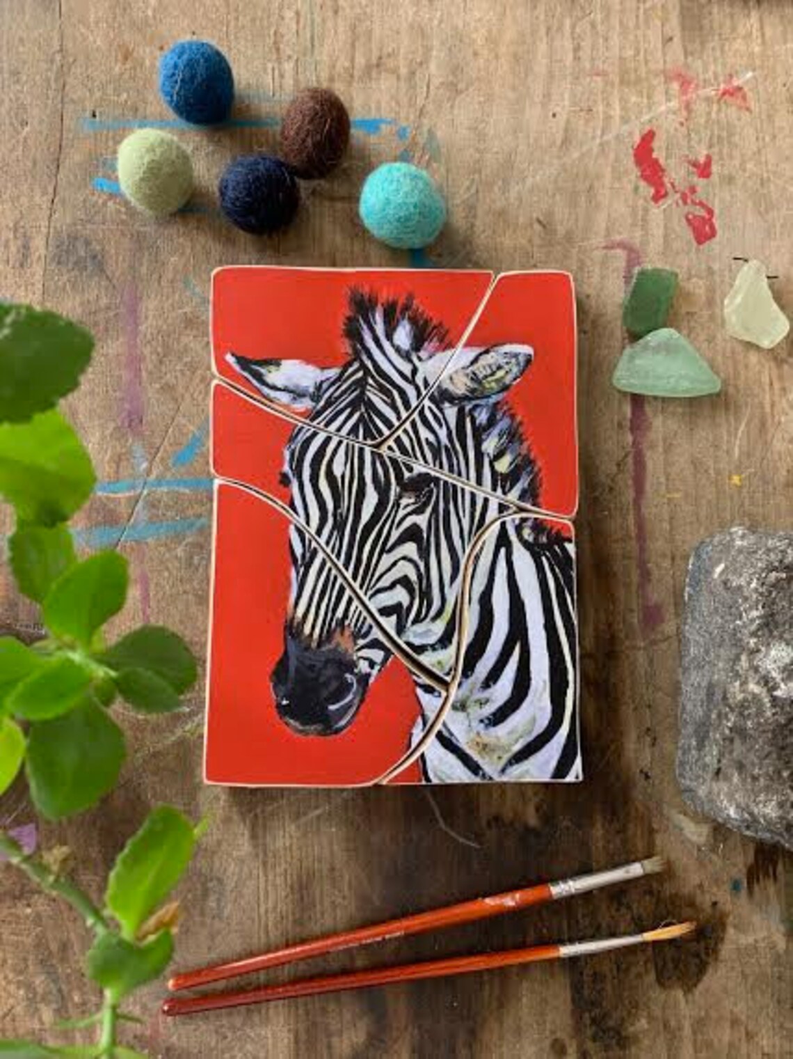 5 Piece Handcrafted Zebra Puzzle Puzzle for Baby Puzzle for Etsy