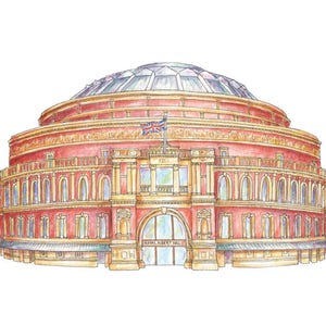 Royal Albert Hall London Art Print - Watercolour Hand Drawn Painting - Etsy