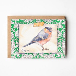 Bullfinch Bird Greeting Card- Art Cards - Nature Wildlife Card - Birthday Card - Blank