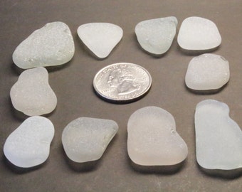 Real white sea glass. Large beach glass,10 pcs