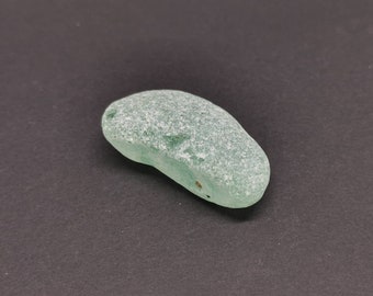 Authentic extra large aqua sea glass single piece. Thick, craft quality pale blue beach glass.