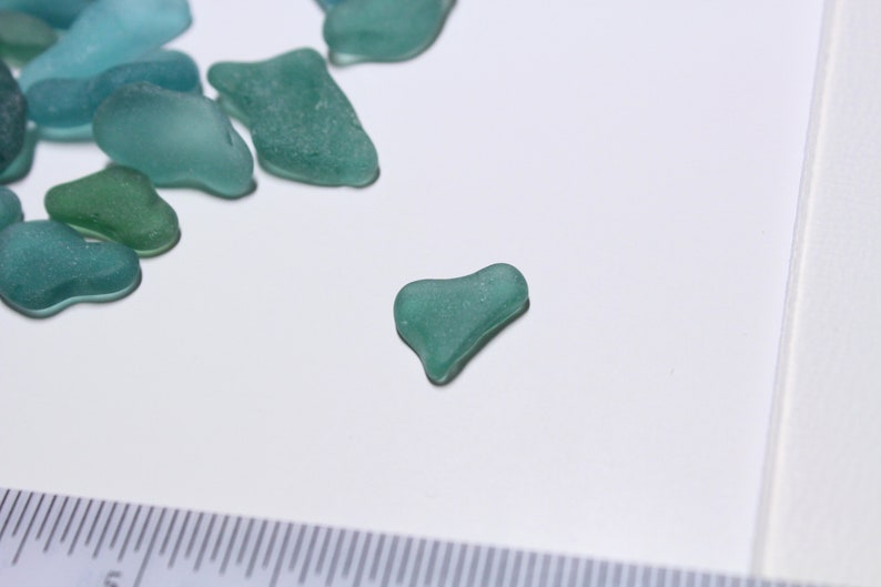 Teal sea glass for windchimes 18 pcs