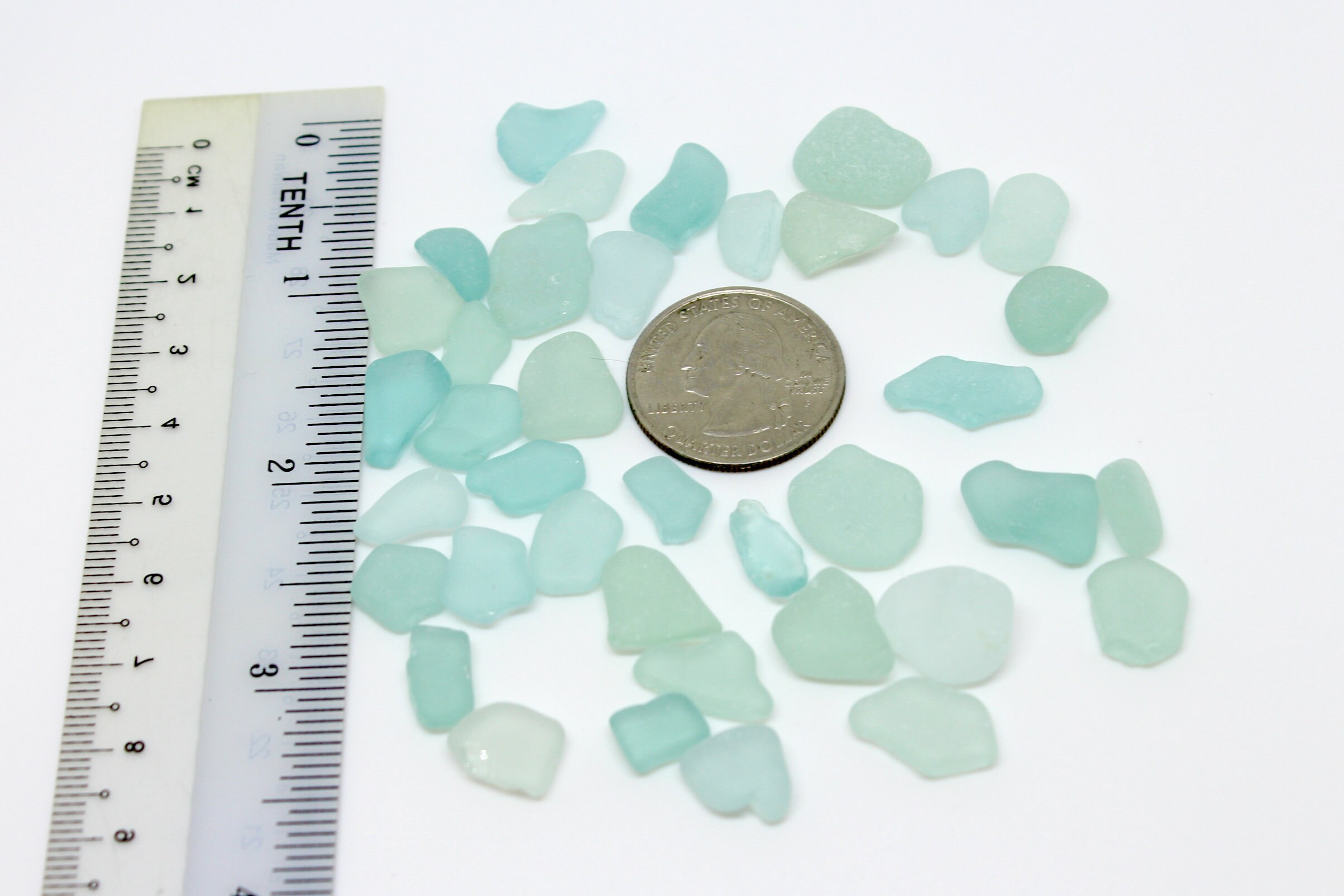Aqua Sea Glass. 38 Pcs of Small Flat Craft Quality Beach Etsy Sweden