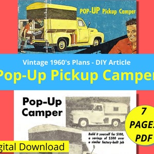 Puede incluir: Planos vintage para construir una autocaravana emergente para una camioneta. Los planos son para un proyecto de bricolaje e incluyen 7 páginas de instrucciones. Los planos son una descarga digital y se pueden usar para construir una autocaravana por 80 €, ahorrando 400 € en comparación con una autocaravana fabricada en fábrica.
