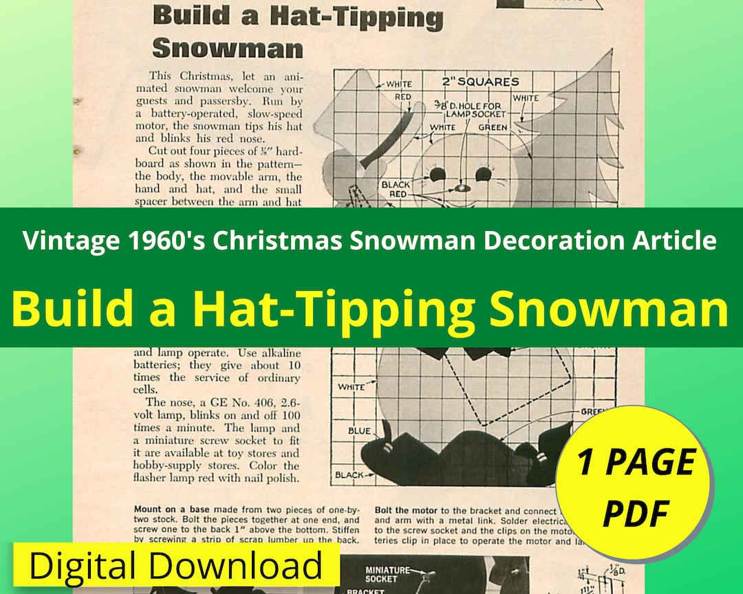 Build a Hattipping Snowman Yard Art, Christmas Yard Decor, Woodworking