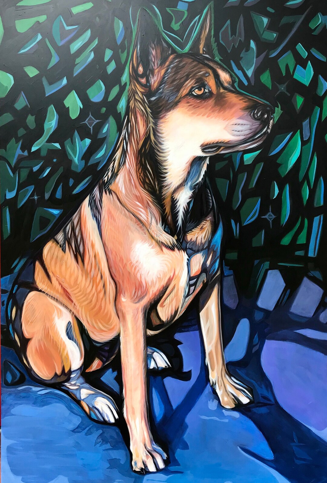 SAMPLE 24X36 Custom Oil German Shepherd Dog Portrait of Dixie Etsy