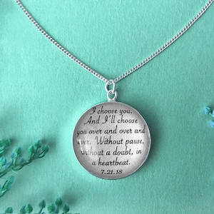 First Anniversary Paper / Personalized Paper Necklace for Her / Made with Your Wedding Vows or Song Lyrics on Paper / 1st Anniversary Gift Necklace Only
