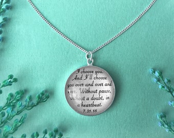 First Anniversary Paper / Personalized Paper Necklace for Her / Made with Your Wedding Vows or Song Lyrics on Paper / 1st Anniversary Gift