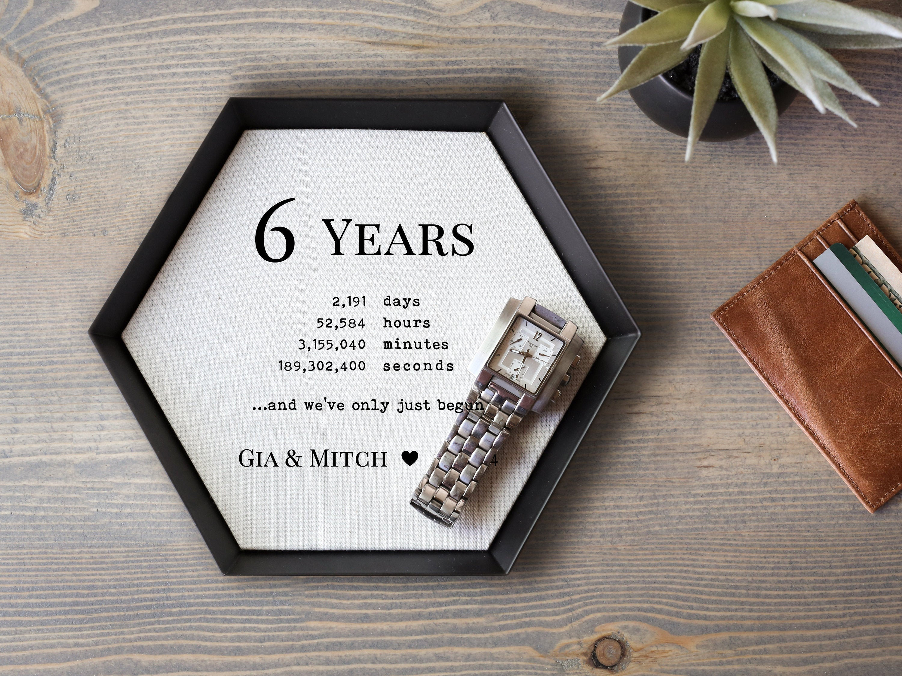 6th Anniversary Gift for Him Iron Anniversary Gifts for Men 6 Year  Anniversary Gifts for Men Custom Tray With Your Wording 