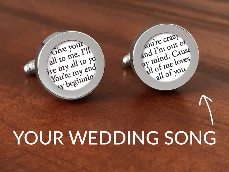 First Anniversary Gift for Him / One Year Anniversary / 1 Year Anniversary Gift for Him / Customized Wedding Song Cufflinks / 1 BEST-SELLER image 1